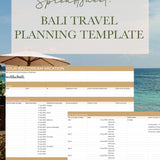 Bali Travel Planning Spreadsheet